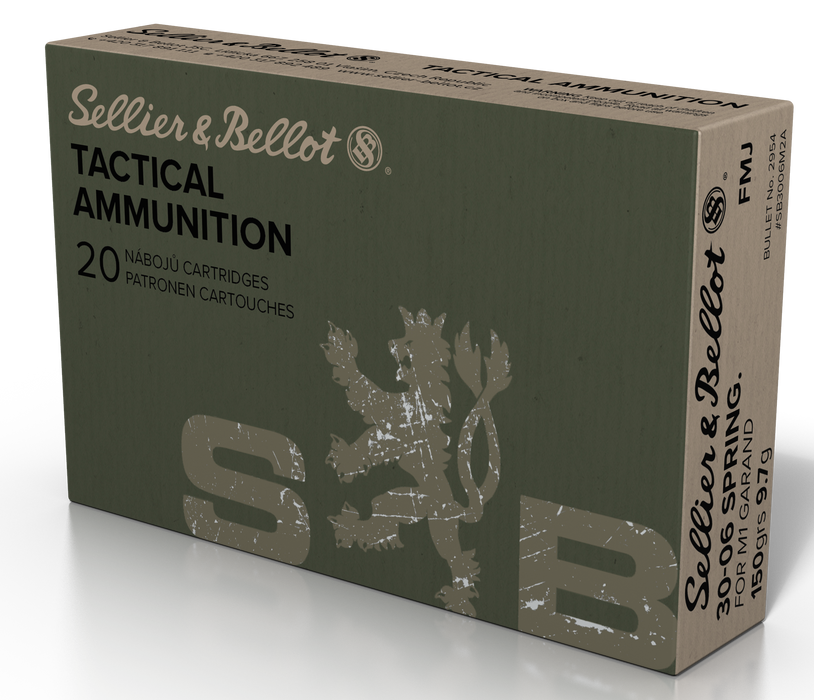 Sellier & Bellot .30-06 Springfield 150 gr Full Metal Jacket (FMJ) 20 Per Box