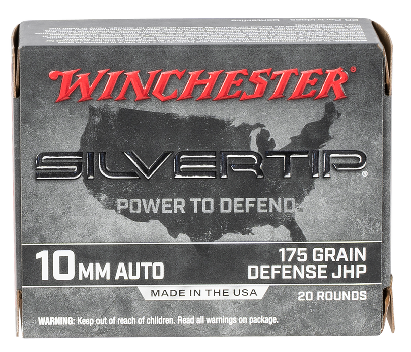 Winchester Ammo Super-X 10mm Auto 175 Gr Silvertip Jacket Hollow Point 20 Per Box