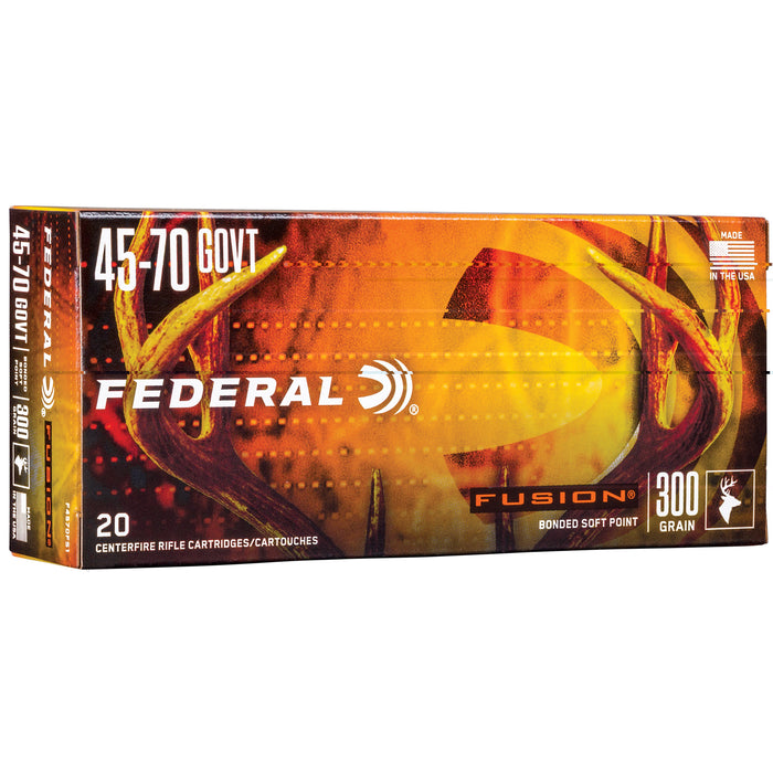 Federal Fusion .45-70 Government 300 Grain Boat Tail Ammunition - 20 Round Box