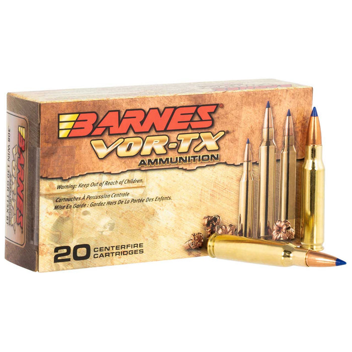 Barnes .308 Win 130 gr VOR-TX Tipped TSX Boat-Tail Ammunition - 20 Round Box