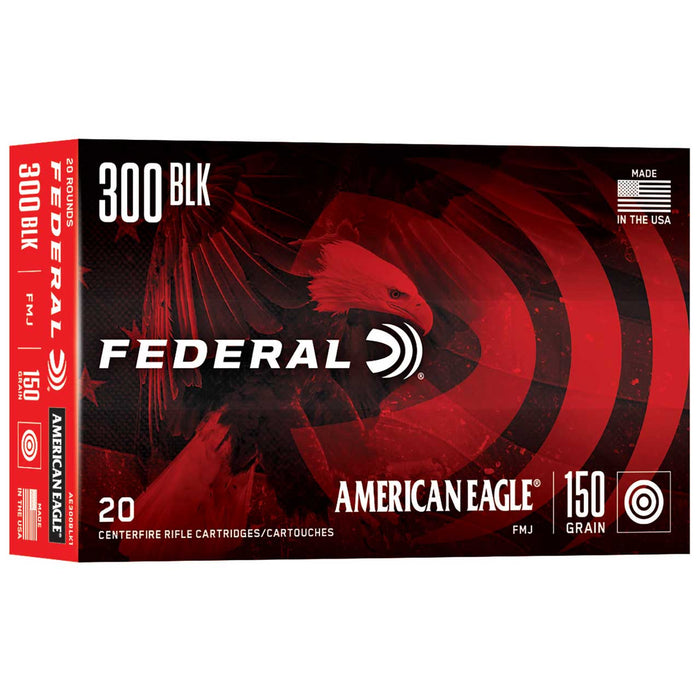 Federal .300 Blackout 150 gr American Eagle Target FMJ Boat-Tail Ammunition - 20 Round Box