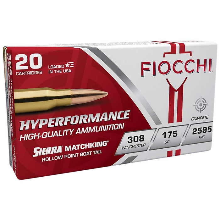 Fiocchi Hyperformance Compete .308 Win 175 gr Sierra MatchKing BTHP 20 Per Box
