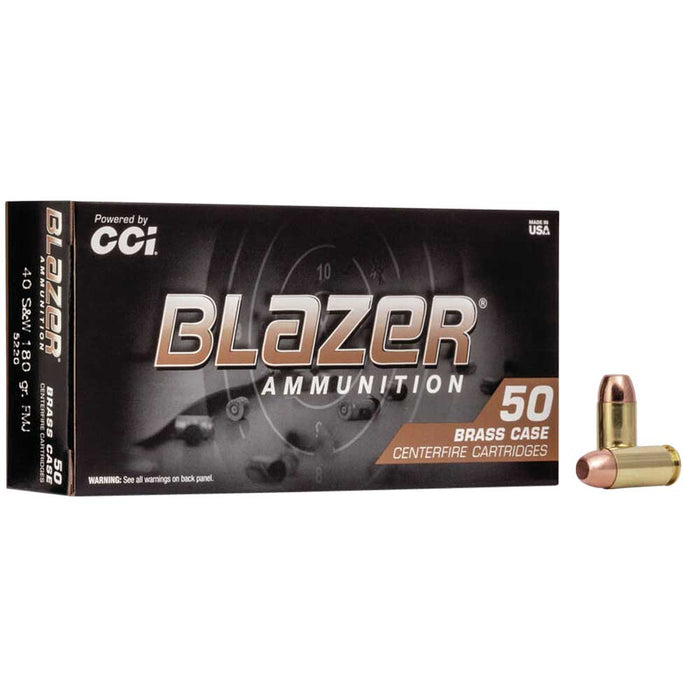 CCI .40 S&W 180 gr Blazer Brass Full Metal Jacket Ammunition - 50 Round Box