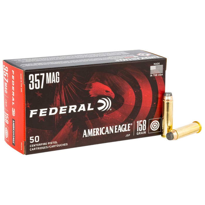 Federal .357 Mag 158 gr American Eagle Jacketed Soft Point Ammunition - 50 Round Box