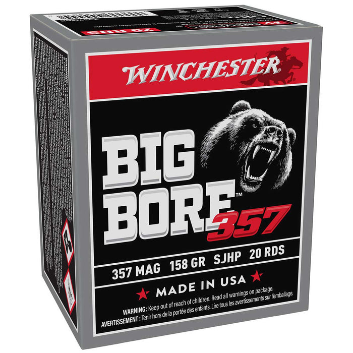 Winchester Ammo Big Bore .357 Mag 158 gr Semi-Jacketed Hollow Point (SJHP) 20 Per Box