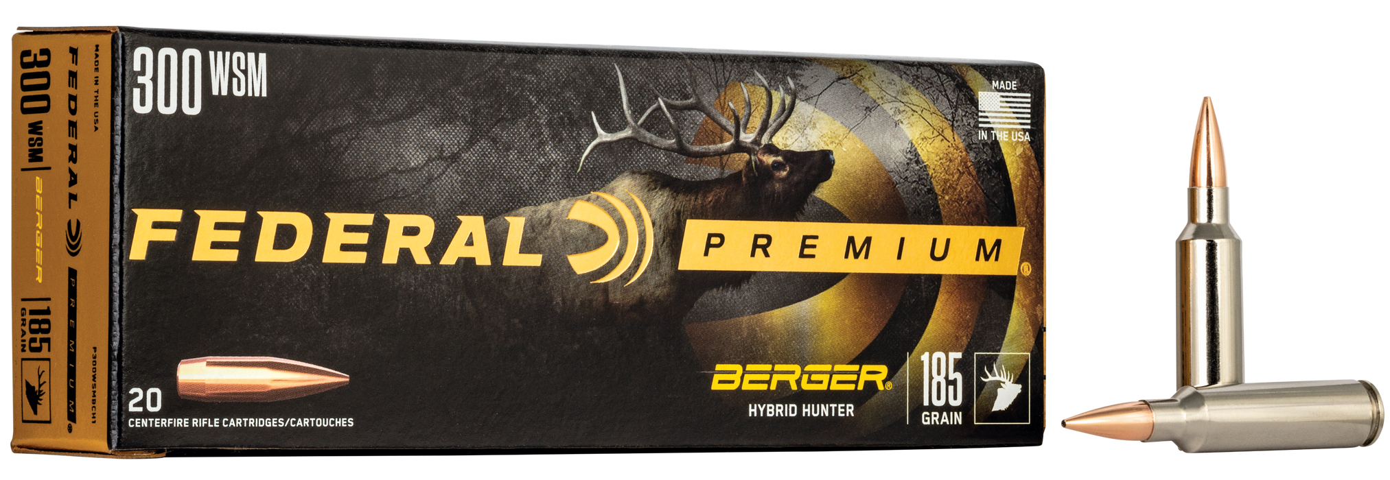 Federal Premium Hunting .300 WSM 185 gr Berger Hybrid Hunter 20 Per Box