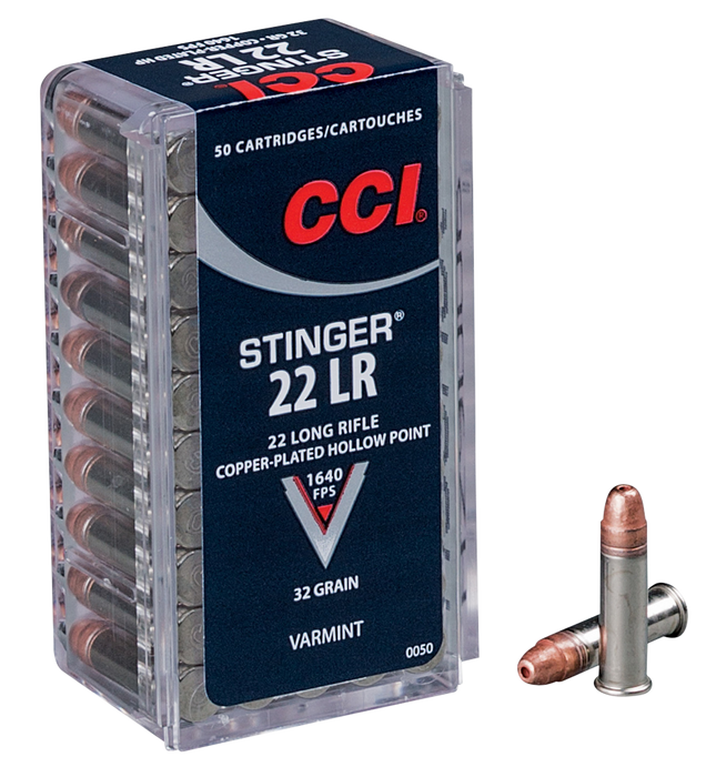 CCI .22 LR 32 gr Varmint Stinger Copper Plated Hollow Point - 50 Round Box