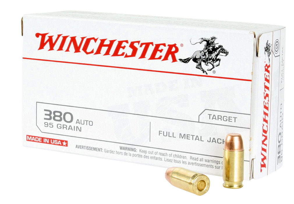 Winchester Ammo USA Target .380 ACP 95 gr Full Metal Jacket (FMJ) 50 Per Box