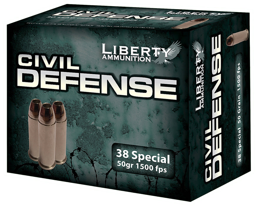 Liberty Ammunition Civil Defense .38 Special 50 gr Lead-Free Fragmenting Hollow Point (LFFHP) 20 Per Box
