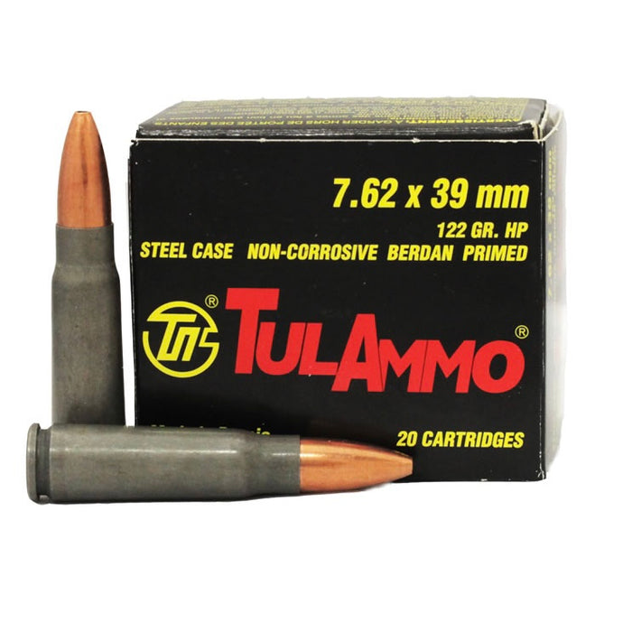 Tula 7.62x39 122gr Hollow Point Steel Case Ammunition - 20 Round Box