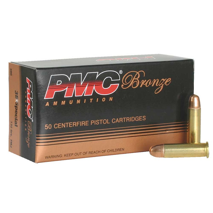 PMC .38 Special 132 gr Bronze Full Metal Jacket Ammunition - 50 Round Box