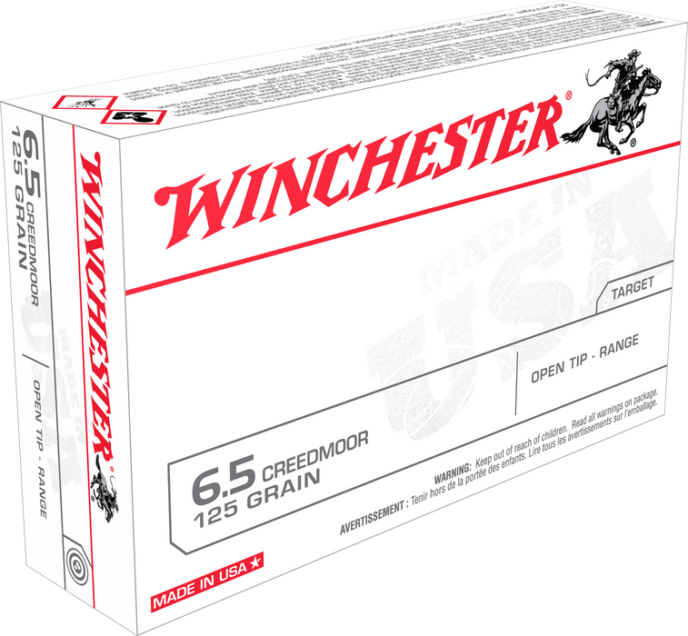 Winchester USA 6.5 Creedmoor 125 gr Open Tip Range 20 Per Box