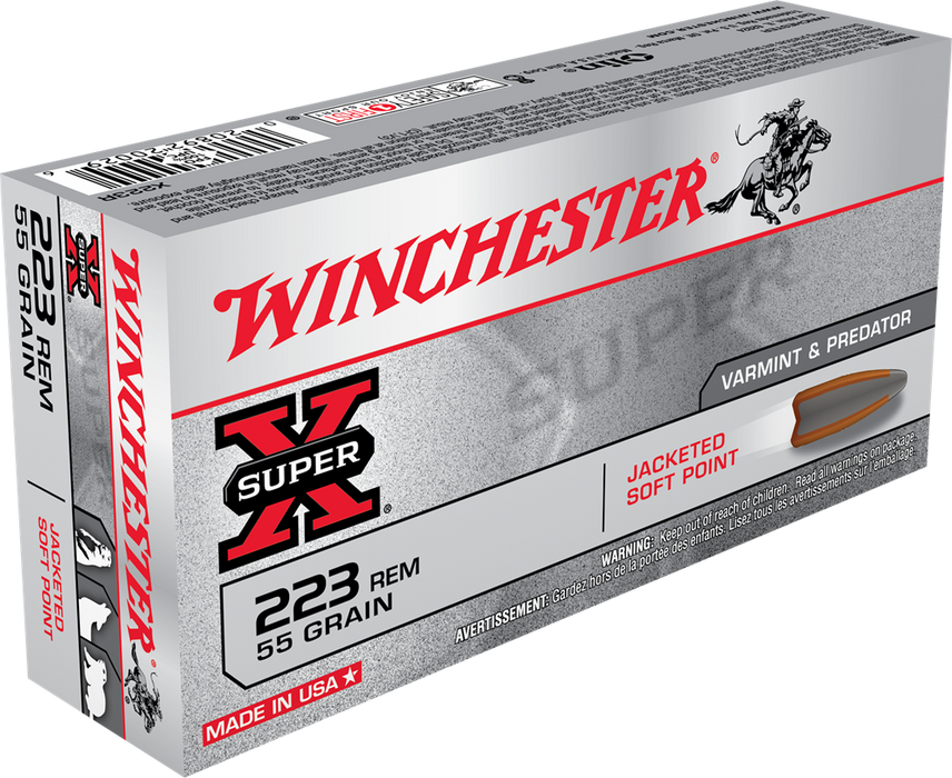 Winchester Super X .223 Rem 55 gr Jacketed Soft Point (JSP) 20 Per Box