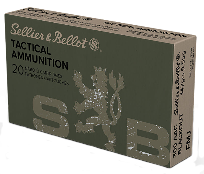 Sellier & Bellot Rifle .300 Blackout 147 gr Full Metal Jacket (FMJ) 20 Per Box