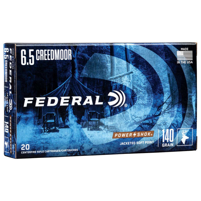 Federal Power-Shok Hunting 6.5 Creedmoor 140 gr Jacketed Soft Point (JSP) 20 Per Box
