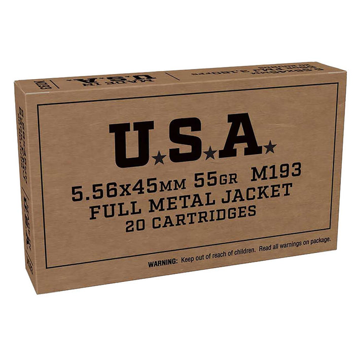 Winchester Ammo USA Target 5.56x45mm NATO 55 gr Full Metal Jacket (FMJ) 20 Per Box