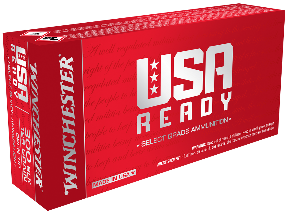 Winchester USA Ready .300 Blackout 125 gr Open Tip Range 20 Per Box