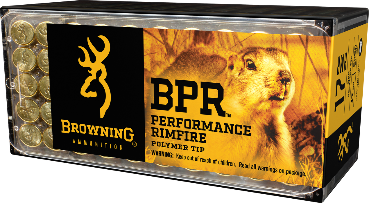 Browning Ammo BPR Performance Rimfire .17 HMR 17 gr Polymer Tip 50 Per Box