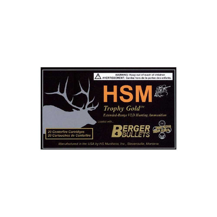 HSM Trophy Gold .30-06 Springfield 168 gr Berger Hunting VLD Match (BHVLDM) 20 Per Box