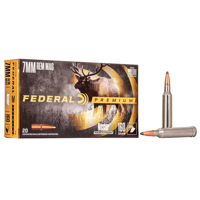 Federal Premium Hunting 7mm Rem Mag 160 gr Nosler Partition (NP) 20 Per Box