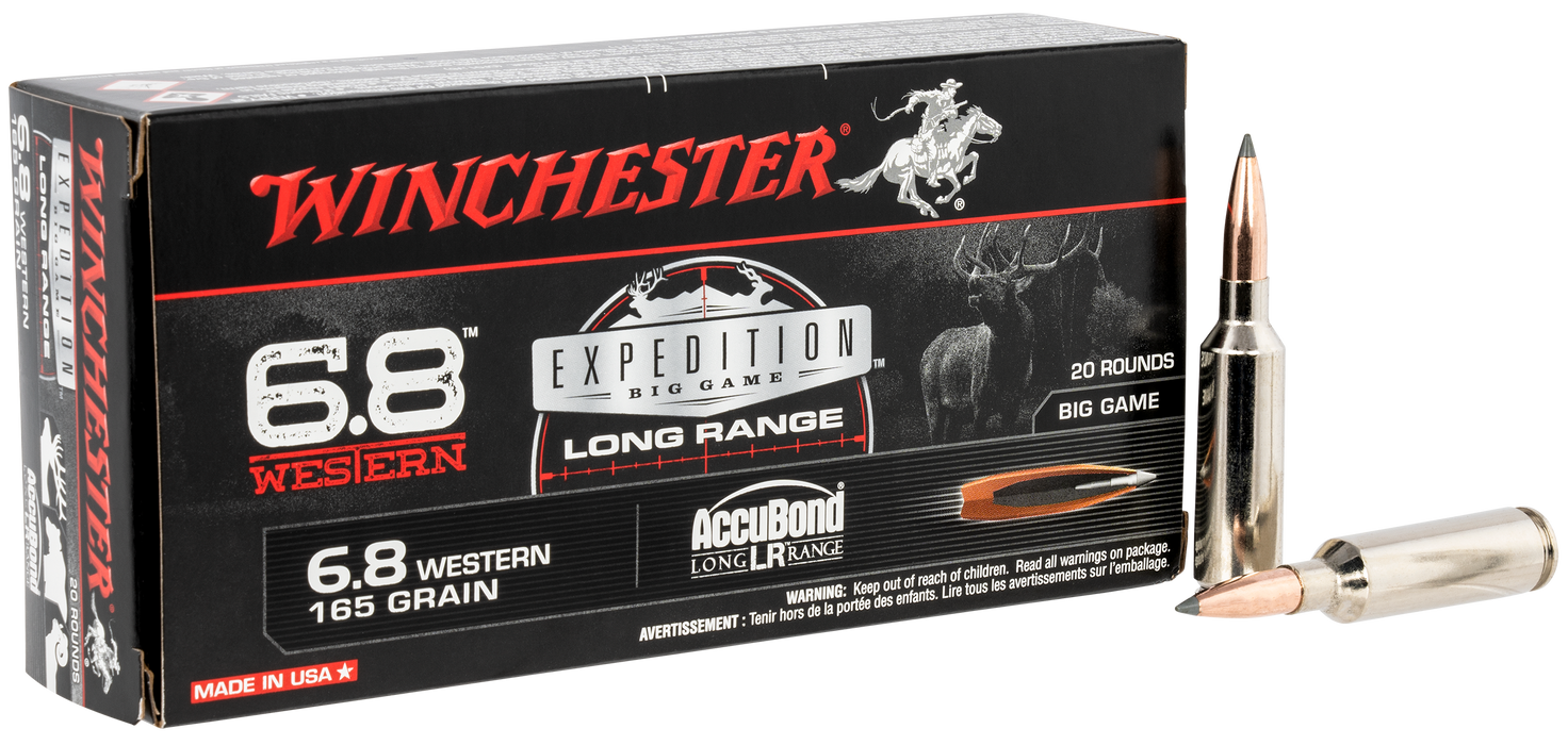 Winchester Expedition Big Game Hunting 6.8 Western 165 gr Nosler AccuBond Long-Range 20 Per Box