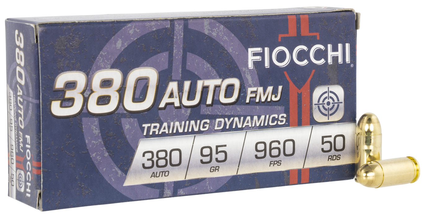 Fiocchi Range Dynamics Pistol .380 ACP 95 gr Full Metal Jacket (FMJ) 50 Per Box