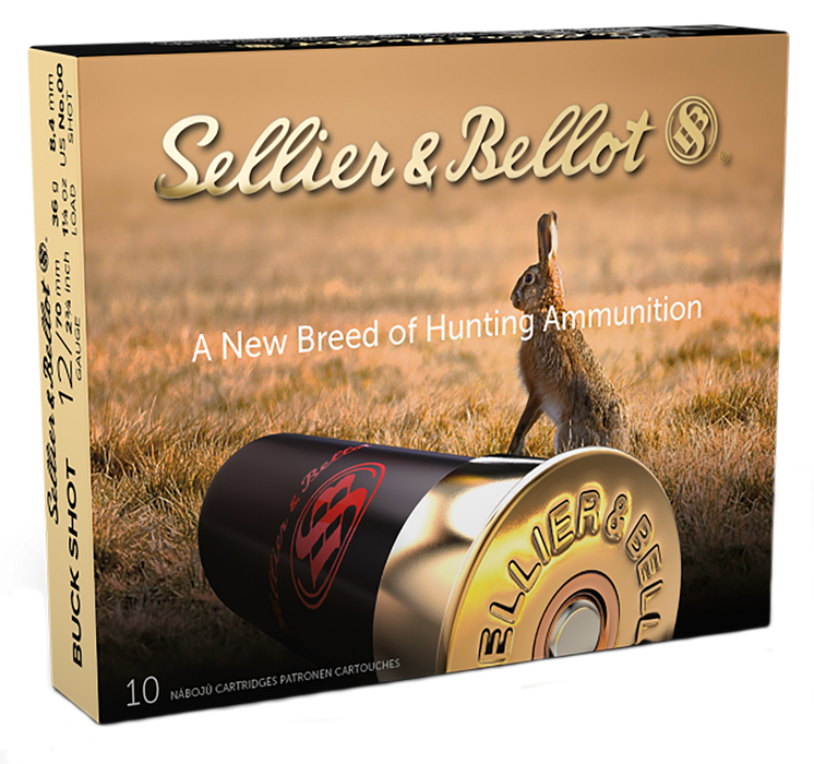 Sellier & Bellot Hunting 12 Gauge 2.75" 12 Pellets 1 1/4 oz 00 Buck Shot 10 Per Box