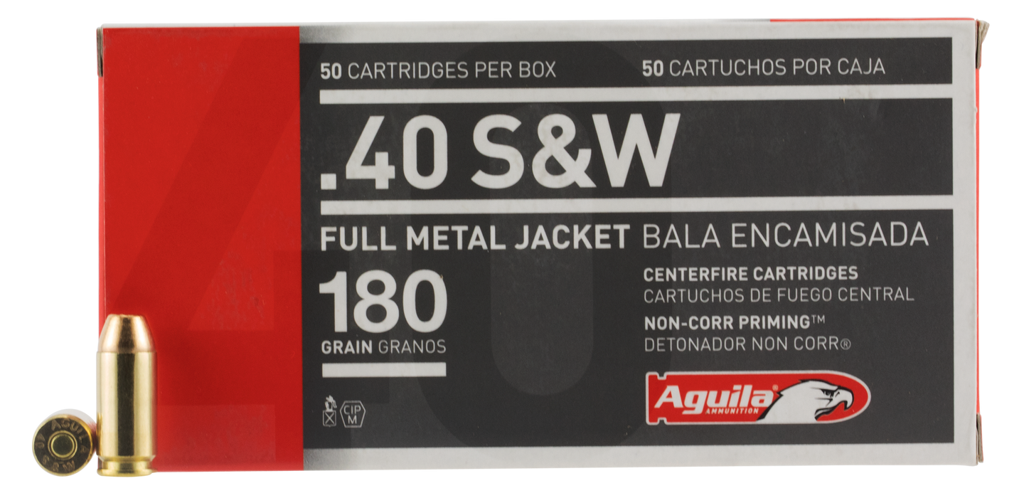 Aguila Target & Range Handgun .40 S&W 180 gr Full Metal Jacket 50 Per Box