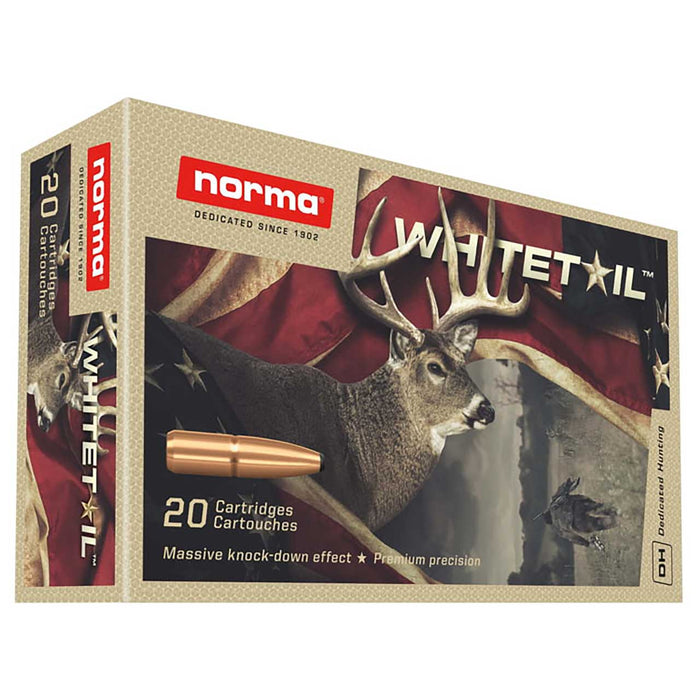 Norma 7mm-08 Rem 150 gr Dedicated Hunting Whitetail Pointed Soft Point Ammunition - 20 Round Box