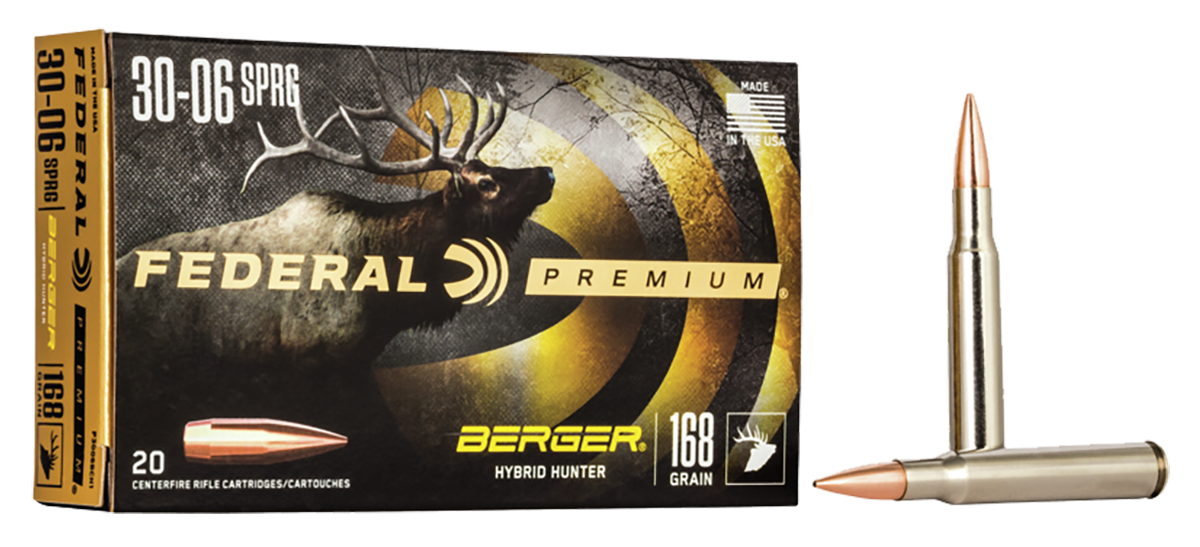 Federal Premium Hunting .30-06 Springfield 168 gr Berger Hybrid Hunter 20 Per Box