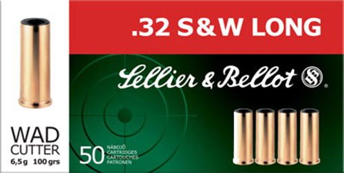 Sellier & Bellot Handgun .32 S&W Long 100 gr Wadcutter 50 Per Box