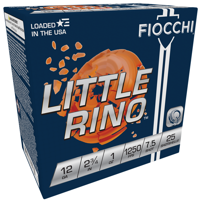 Fiocchi Exacta Target Little Rino 12 Gauge 2.75" 1 oz 7.5 Shot 25 Per Box