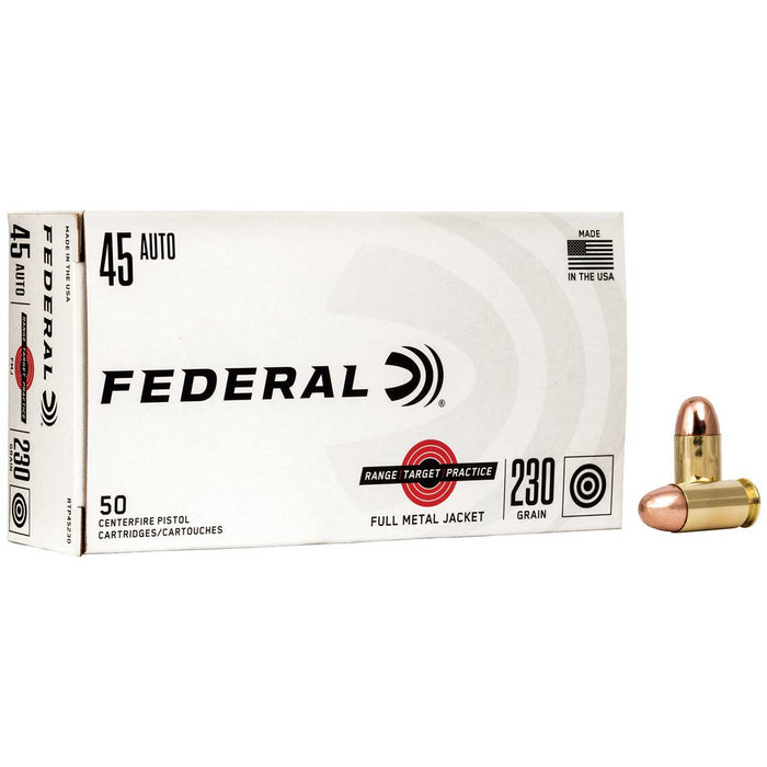 Federal .45 ACP 230gr Range And Target FMJ Ammunition - 50 Round Box