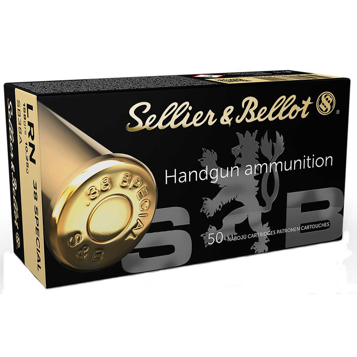 Sellier & Bellot .38 Special 158 gr Lead Round Nose (LRN) 50 Per Box