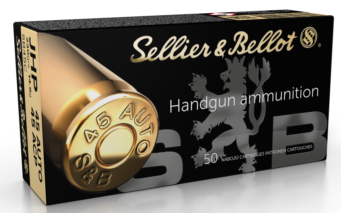 Sellier & Bellot Handgun .45 ACP 230 gr Jacketed Hollow Point (JHP) 50 Per Box