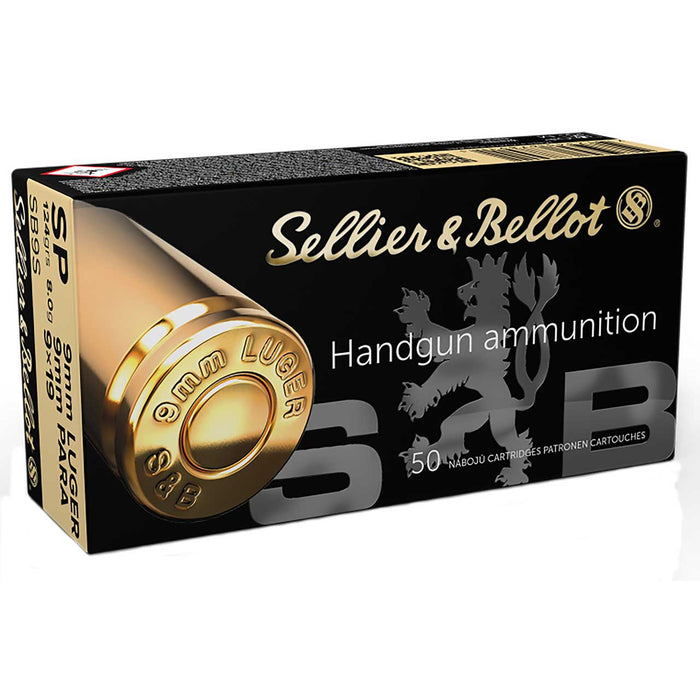 Sellier & Bellot Handgun 9mm Luger 124 gr Soft Point (SP) 50 Per Box