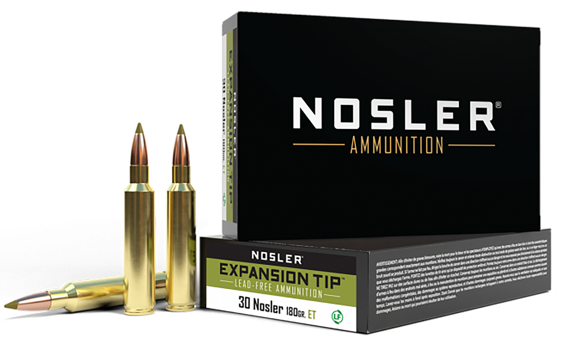 Nosler E-Tip .30 Nosler 180 Gr E-Tip Lead-Free Ammunition 20 Per Box