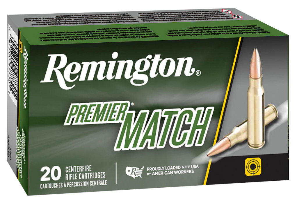 Remington Ammunition Premier Match .223 Rem 52 Gr Hollow Point Boat-Tail (HPBT) 20 Per Box
