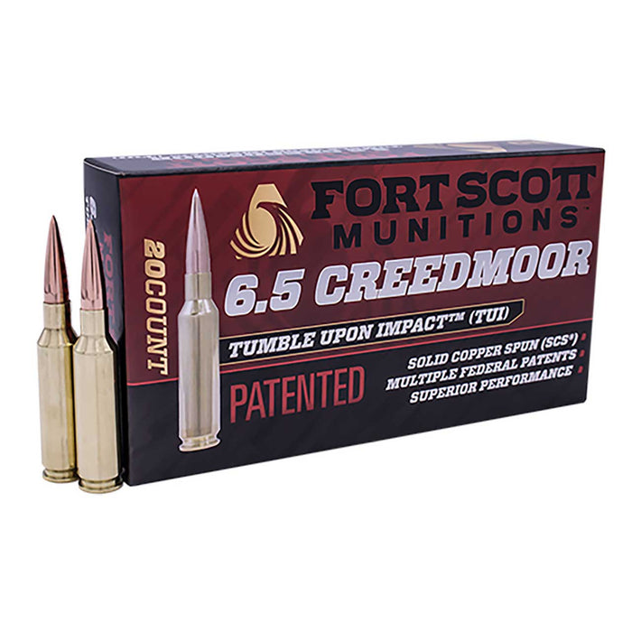 Fort Scott Munitions TUI 6.5 Creedmoor 123 gr Solid Copper Spun (SCS) 20 Per Box