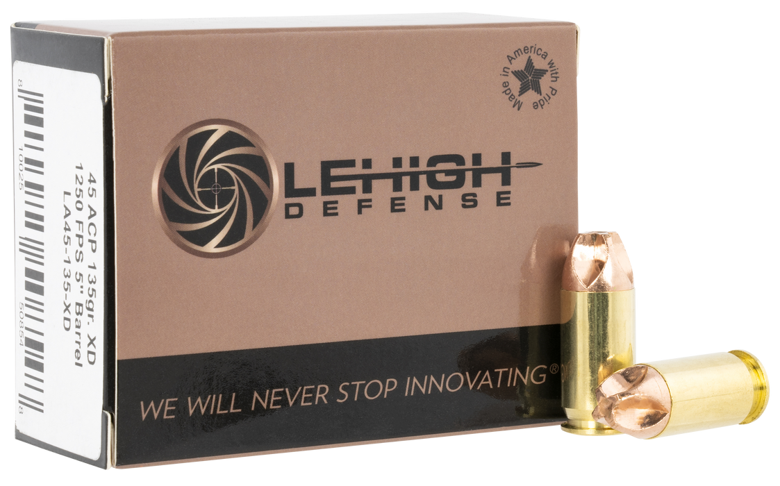 Lehigh Defense Xtreme Defense .45 ACP 135 Gr. Lehigh Defense XD FMT 20 Per Box