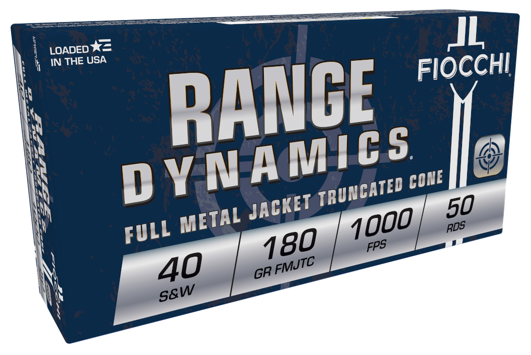 Fiocchi Range Dynamics Pistol .40 S&W 180 Gr Full Metal Jacket Truncated-Cone (FMJ) 50 Per Box