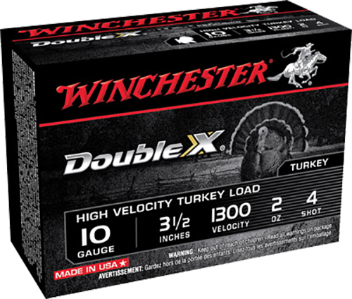 Winchester Ammo Double X High Velocity Turkey 10 Gauge 3.50" 2 oz 4 Shot 10 Per Box