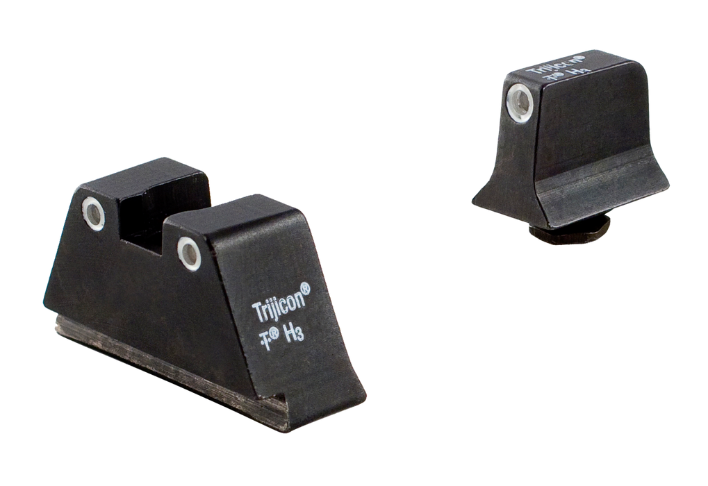 Trijicon Suppressor/Optic Height Night Sight Set White Tritium Front & Rear/Black Frame