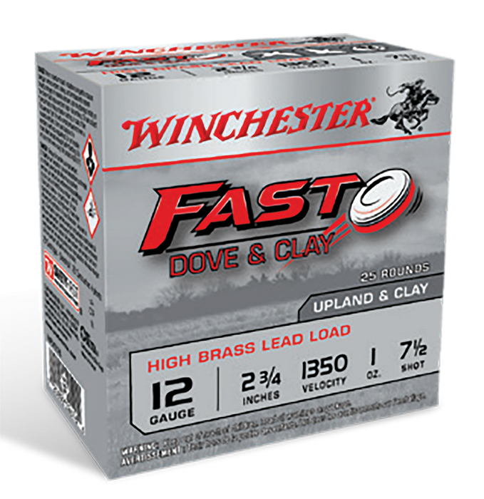 Winchester Ammo Fast Dove & Clay High Brass 12 Gauge 2.75" 1 oz 7.5 Shot 25 Per Box