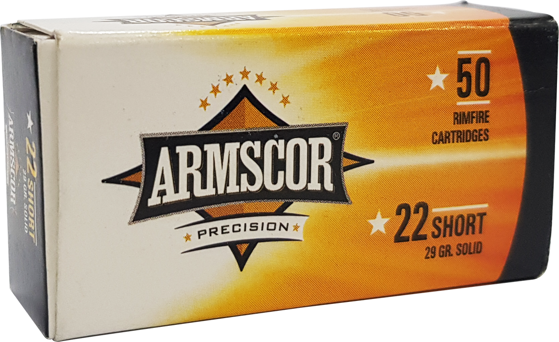 Armscor Precision .22 Short 29 gr Solid Point Rimfire Ammunition 50 Per Box