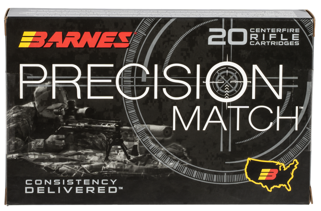 Barnes Bullets Precision Match Centerfire Rifle .338 Lapua Mag 300 Gr Open Tip Match Boat-tail 20 Per Box