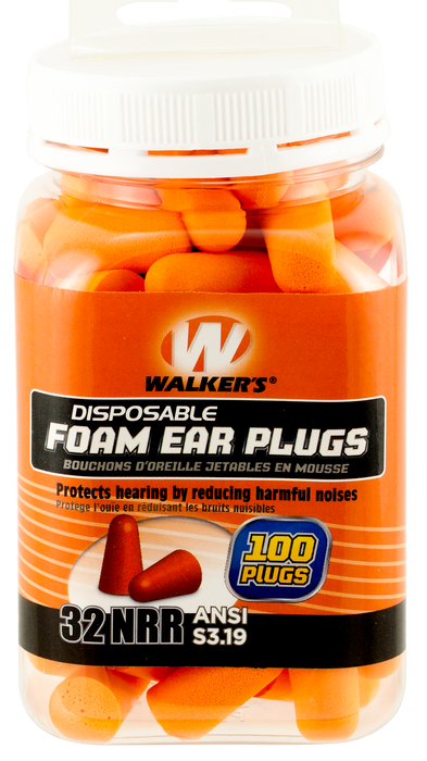 Walker's Foam Ear Plugs Foam 33 Db Orange 50 Pair