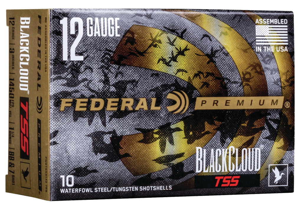 Federal Premium Black Cloud TSS 12 Gauge 3" 1 1/4 Oz Steel/Tungsten 7 BB Shot 10 Per Box