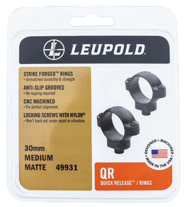 Leupold Quick Release Scope Ring Set Dual Dovetail High 30mm Tube 0 Moa Matte Black Steel