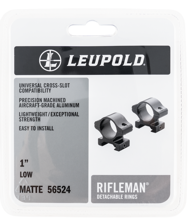 Leupold Rifleman Scope Ring Set For Rifle Weaver High 1" Tube Black Gloss Aluminum